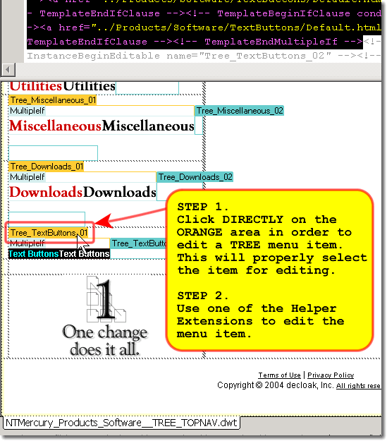 Editing Vertical Tree Menu Items