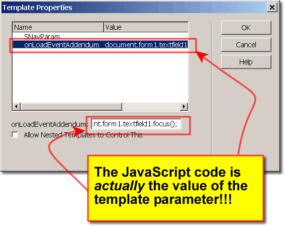 Javascript To Template